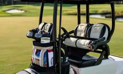 Items Strapped to a Golf Cart
