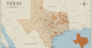 Texas County Map with Cities