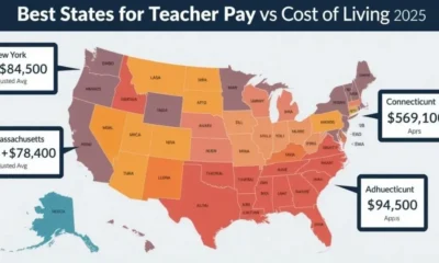 Best States for Teacher Pay vs Cost of Living