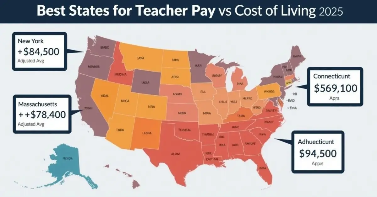 Best States for Teacher Pay vs Cost of Living