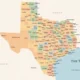 Texas County Map with Cities