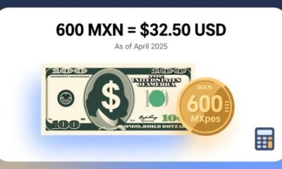 600 pesos to dollars